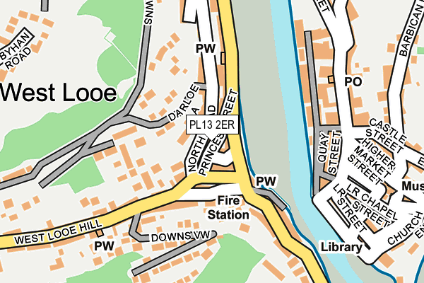 PL13 2ER map - OS OpenMap – Local (Ordnance Survey)