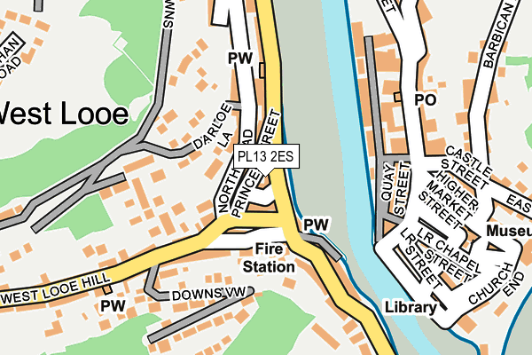 PL13 2ES map - OS OpenMap – Local (Ordnance Survey)