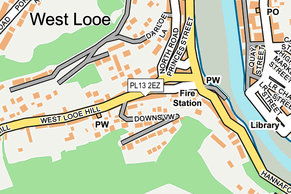 PL13 2EZ map - OS OpenMap – Local (Ordnance Survey)