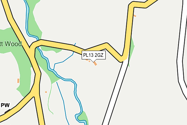 PL13 2GZ map - OS OpenMap – Local (Ordnance Survey)