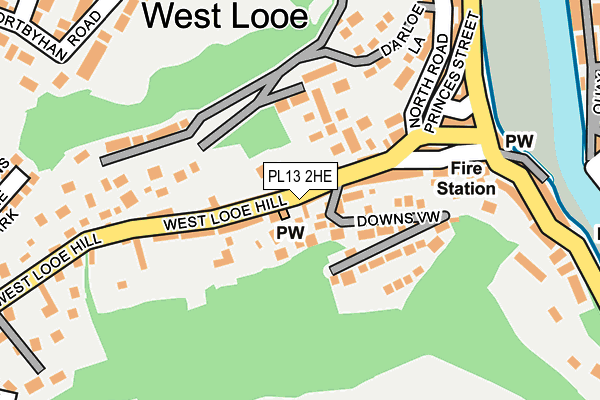 PL13 2HE map - OS OpenMap – Local (Ordnance Survey)