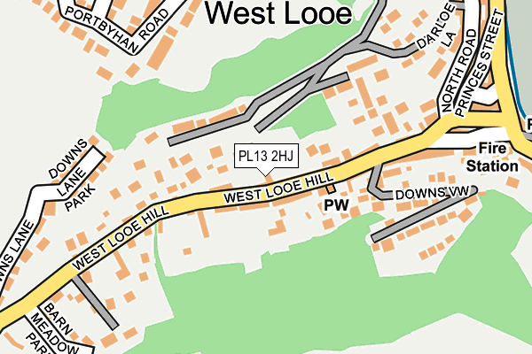 PL13 2HJ map - OS OpenMap – Local (Ordnance Survey)