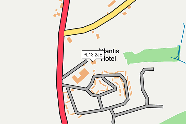 PL13 2JE map - OS OpenMap – Local (Ordnance Survey)