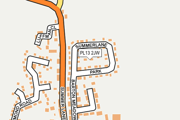 PL13 2JW map - OS OpenMap – Local (Ordnance Survey)