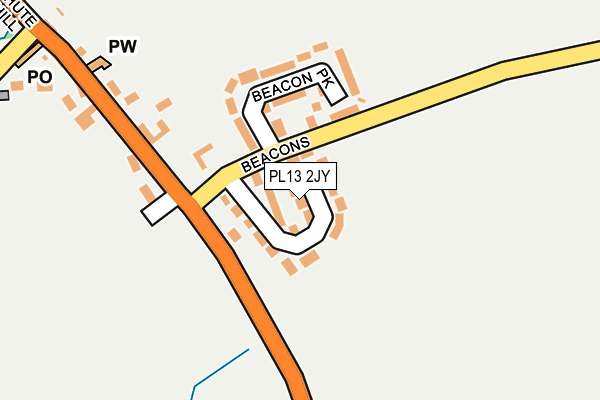 PL13 2JY map - OS OpenMap – Local (Ordnance Survey)