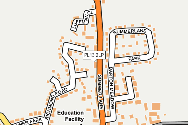 PL13 2LP map - OS OpenMap – Local (Ordnance Survey)