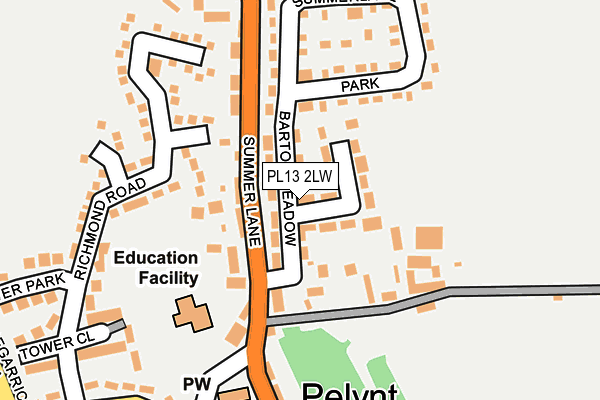 PL13 2LW map - OS OpenMap – Local (Ordnance Survey)