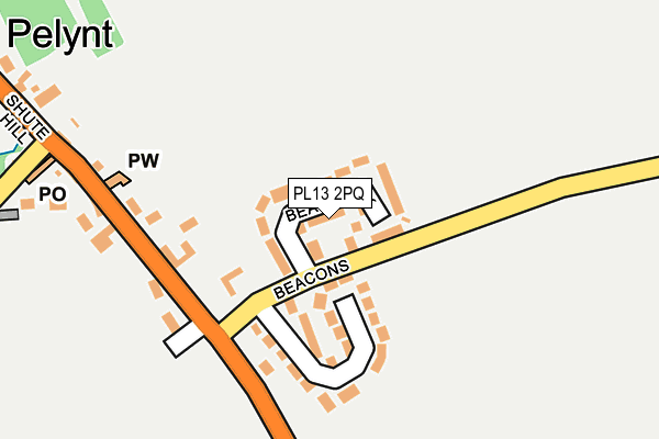 PL13 2PQ map - OS OpenMap – Local (Ordnance Survey)