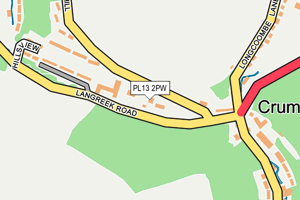 PL13 2PW map - OS OpenMap – Local (Ordnance Survey)