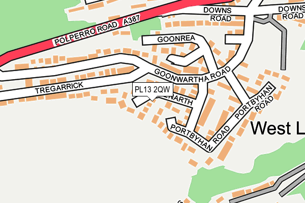 PL13 2QW map - OS OpenMap – Local (Ordnance Survey)