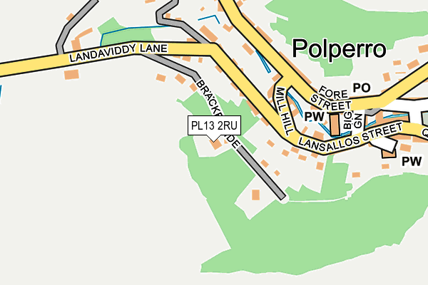 PL13 2RU map - OS OpenMap – Local (Ordnance Survey)