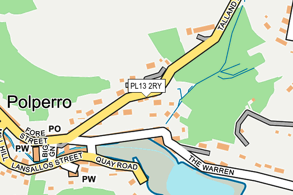 PL13 2RY map - OS OpenMap – Local (Ordnance Survey)