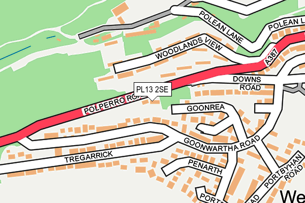 PL13 2SE map - OS OpenMap – Local (Ordnance Survey)