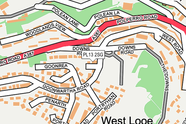 PL13 2SG map - OS OpenMap – Local (Ordnance Survey)