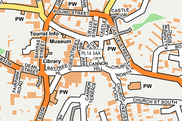 PL14 3AA map - OS OpenMap – Local (Ordnance Survey)