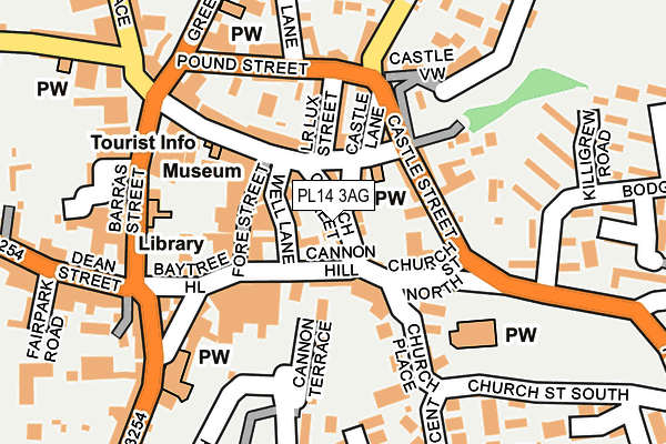 PL14 3AG map - OS OpenMap – Local (Ordnance Survey)