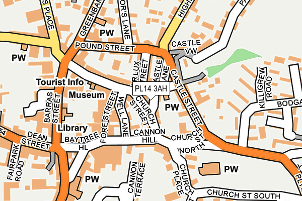 PL14 3AH map - OS OpenMap – Local (Ordnance Survey)