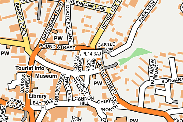 PL14 3AJ map - OS OpenMap – Local (Ordnance Survey)