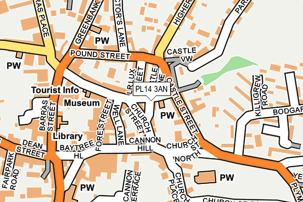 PL14 3AN map - OS OpenMap – Local (Ordnance Survey)