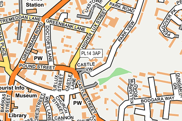PL14 3AP map - OS OpenMap – Local (Ordnance Survey)
