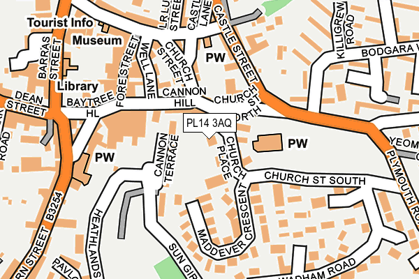 PL14 3AQ map - OS OpenMap – Local (Ordnance Survey)