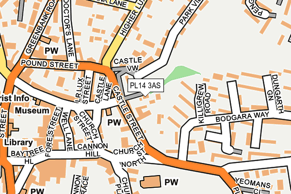 PL14 3AS map - OS OpenMap – Local (Ordnance Survey)
