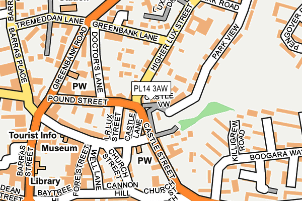 PL14 3AW map - OS OpenMap – Local (Ordnance Survey)