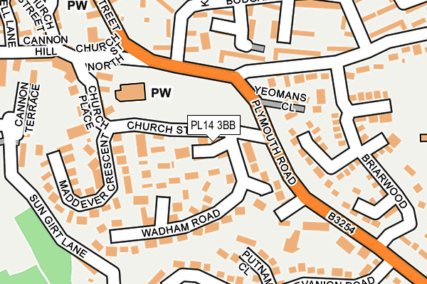 PL14 3BB map - OS OpenMap – Local (Ordnance Survey)