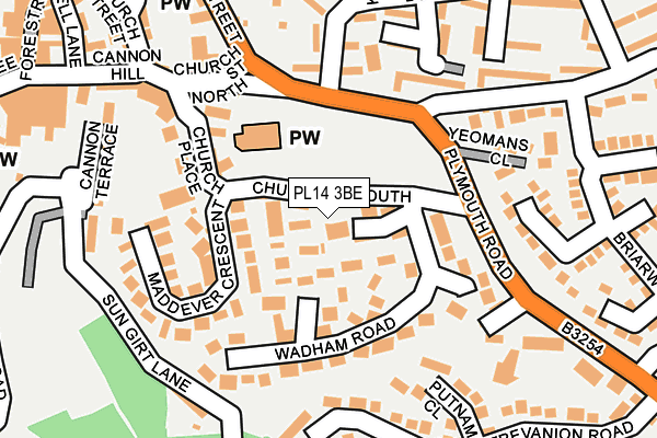 PL14 3BE map - OS OpenMap – Local (Ordnance Survey)