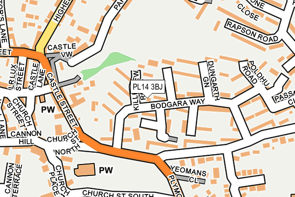 PL14 3BJ map - OS OpenMap – Local (Ordnance Survey)