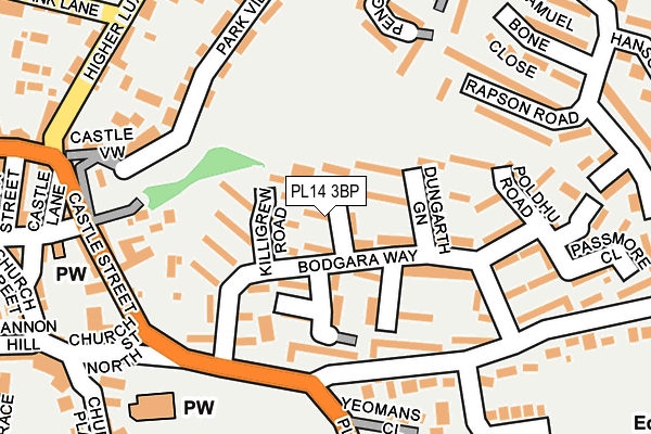 PL14 3BP map - OS OpenMap – Local (Ordnance Survey)