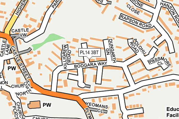 PL14 3BT map - OS OpenMap – Local (Ordnance Survey)