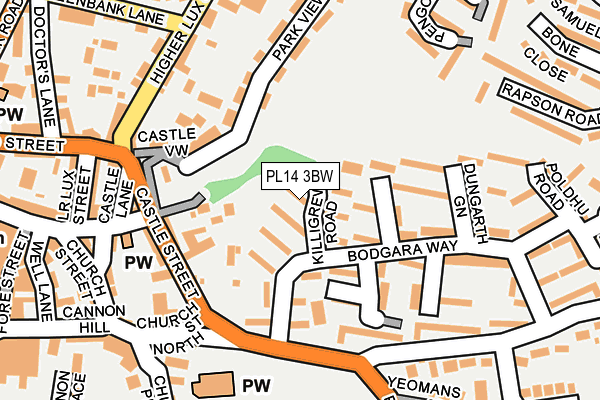 PL14 3BW map - OS OpenMap – Local (Ordnance Survey)