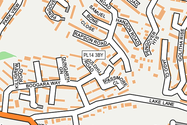 PL14 3BY map - OS OpenMap – Local (Ordnance Survey)