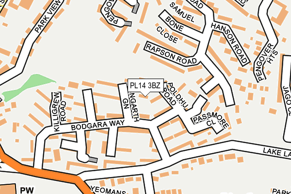 PL14 3BZ map - OS OpenMap – Local (Ordnance Survey)