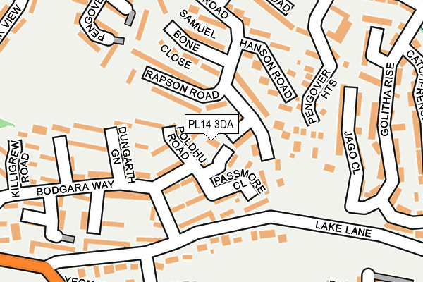 PL14 3DA map - OS OpenMap – Local (Ordnance Survey)