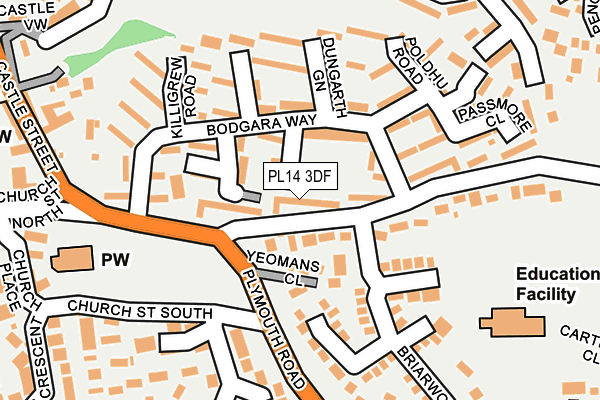 PL14 3DF map - OS OpenMap – Local (Ordnance Survey)