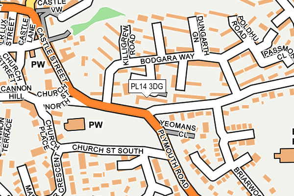 PL14 3DG map - OS OpenMap – Local (Ordnance Survey)