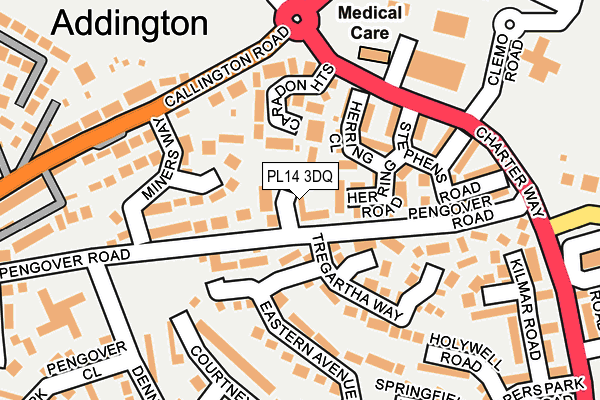 PL14 3DQ map - OS OpenMap – Local (Ordnance Survey)