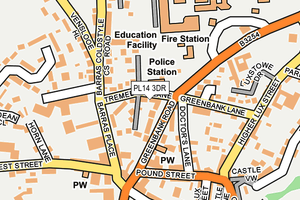 PL14 3DR map - OS OpenMap – Local (Ordnance Survey)