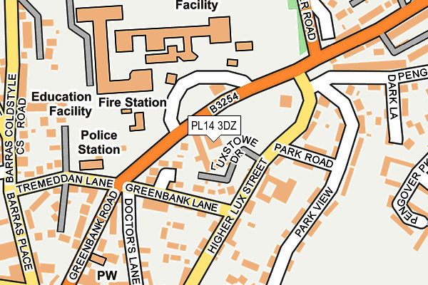 PL14 3DZ map - OS OpenMap – Local (Ordnance Survey)