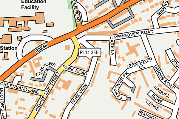 PL14 3EE map - OS OpenMap – Local (Ordnance Survey)