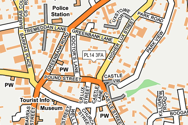 PL14 3FA map - OS OpenMap – Local (Ordnance Survey)