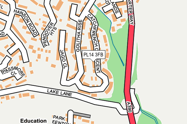 PL14 3FB map - OS OpenMap – Local (Ordnance Survey)