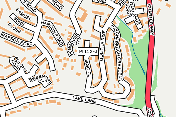 PL14 3FJ map - OS OpenMap – Local (Ordnance Survey)