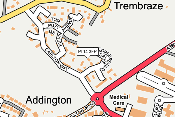 PL14 3FP map - OS OpenMap – Local (Ordnance Survey)