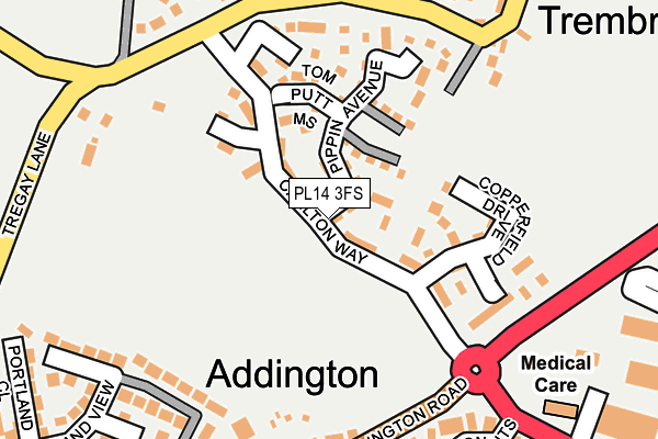 PL14 3FS map - OS OpenMap – Local (Ordnance Survey)