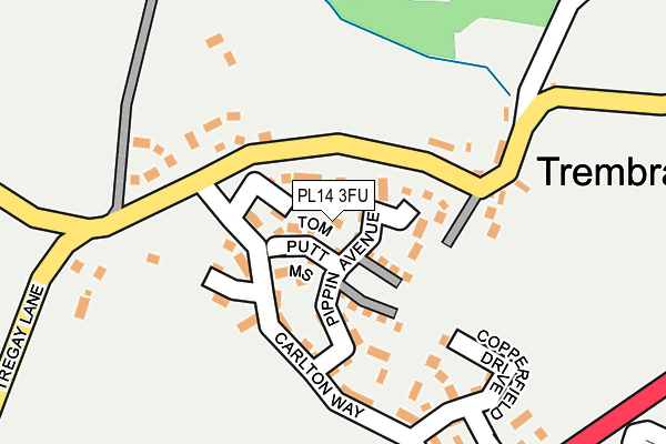 PL14 3FU map - OS OpenMap – Local (Ordnance Survey)