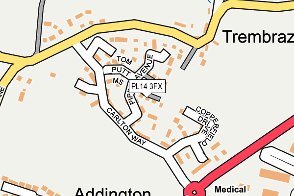 PL14 3FX map - OS OpenMap – Local (Ordnance Survey)