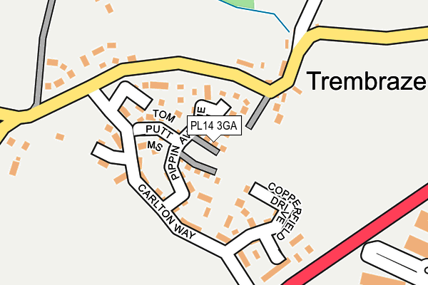 PL14 3GA map - OS OpenMap – Local (Ordnance Survey)